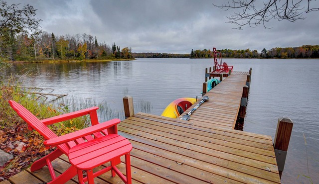 Lakefront Presque Isle Cabin w/Private Dock