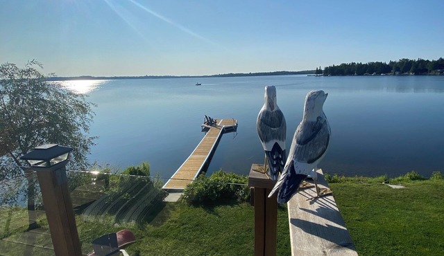 Lakefront renovated farmhouse with incredible lake views and waterfront bunkie