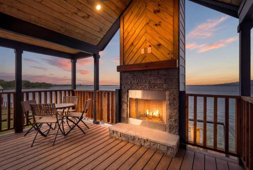 Lakefront Retreat Featuring Outdoor Fireplace