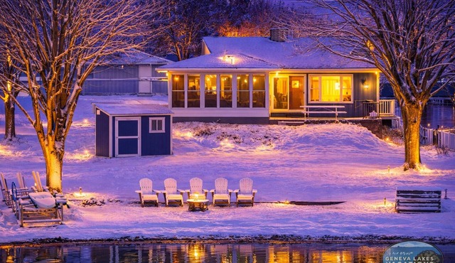 Lakefront Retreat on Powers Lake | Sandy Beach, Private Pier & Sunset Views