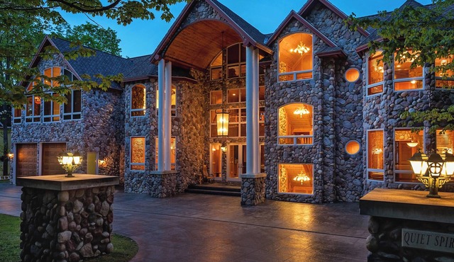 Lakefront Torch Lake Lodge - 4 Floors of Luxury, 8 Bedrooms, Private Dock