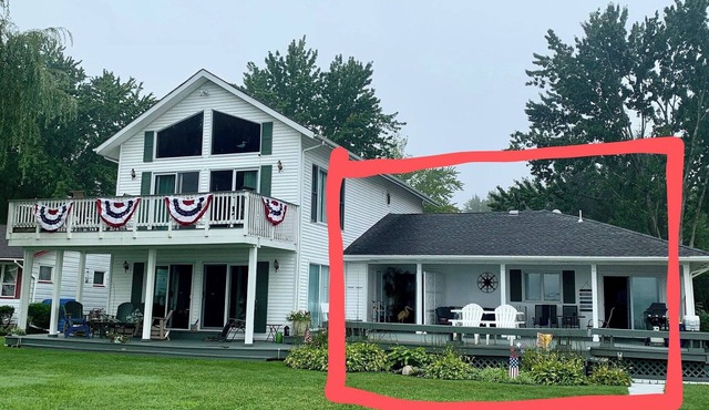 Lakefront with Large Deck, just steps to the water