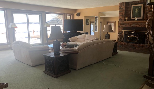 Lakefront with pool and hot tub