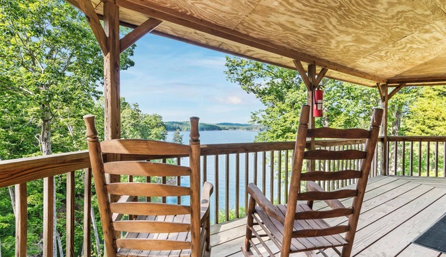 Lakeside Cabin #7 at Carters Lake Marina, includes a boat slip at the marina
