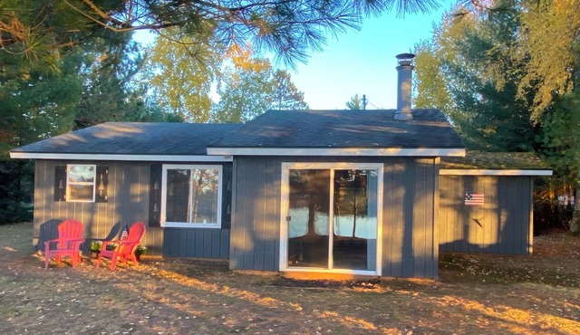 Lakeside cabin on full rec Lake of the Falls, Mercer Wi. Four seasons of fun.