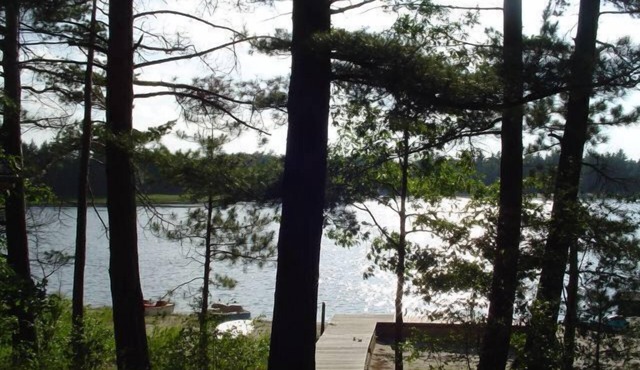 Lakeside Log Home, fireplace, snowmobile trails, parking, skiing, dog-friendlyn