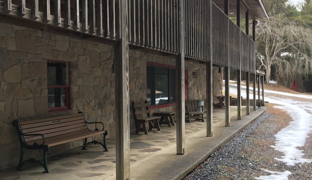 Lakeside view at Camp Golden Pond and affordable lodging for Penn State Events.