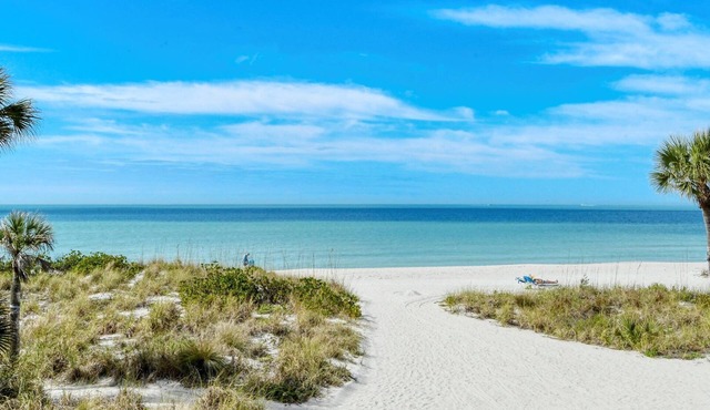 LaPlaya 206C-Gorgeous vistas of the Gulf from this light and bright end unit with private access to the beach.
