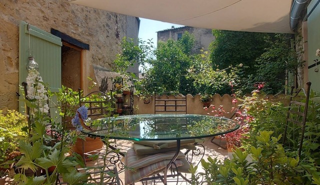 Large 17th century townhouse in centre of Forcalquier with terrace and views