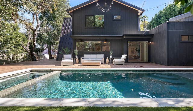 LARGE A frame villa with a large pool and separated ADU/MUSIC STUDIO.
