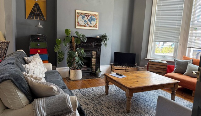 Large, bright, seaside family home with garden & parking, close to Walpole Bay.