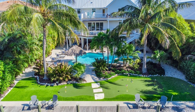 Large Canal Front Family Rental on Anna Maria with Pool, Dock & Mini Golf!