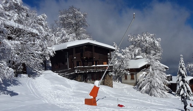 Large chalet on piste in a small Pyrenean ski resort