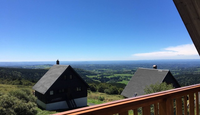 Large chalet - South-facing, view of the Cantal - Sleeps 15, at the foot of the slopes