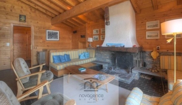 Large chalet with garage and parking space. Living room with TV, WIFI, fireplace (out of order) and