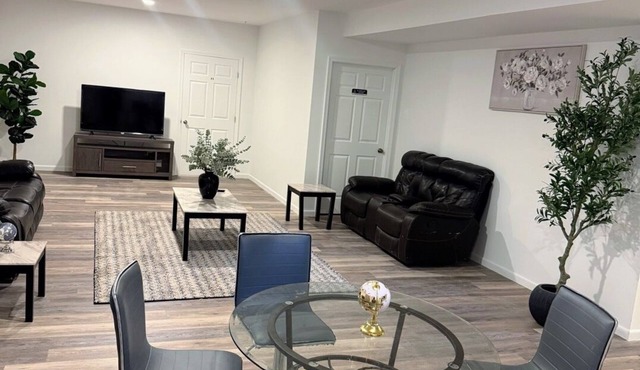 large cozy 2 bedroom and 1 bathroom basement apartment with an External Entry