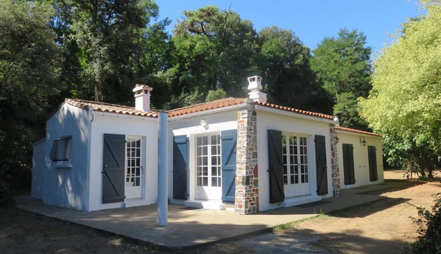 Large family home with seafront plot on the edge of a forest.