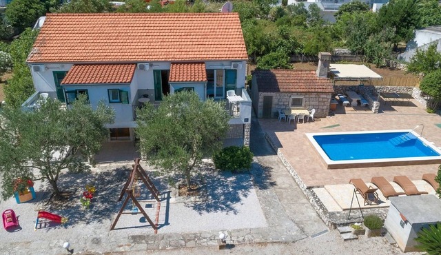 Large Family House in Korčula with Private Pool, Outdoor Kitchen and Parking