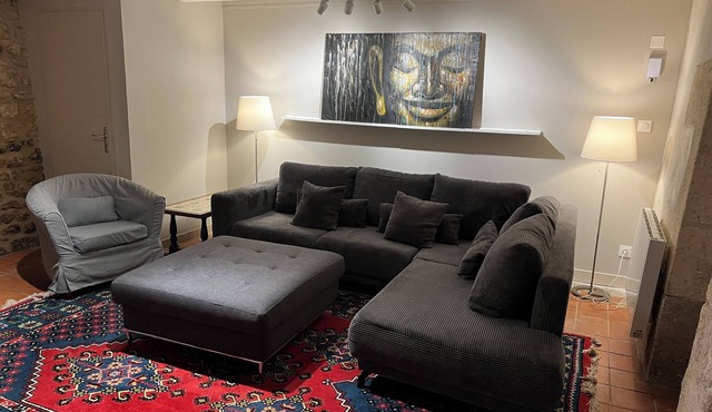 Large gîte, large fenced garden, BBQ, shared swimming pool