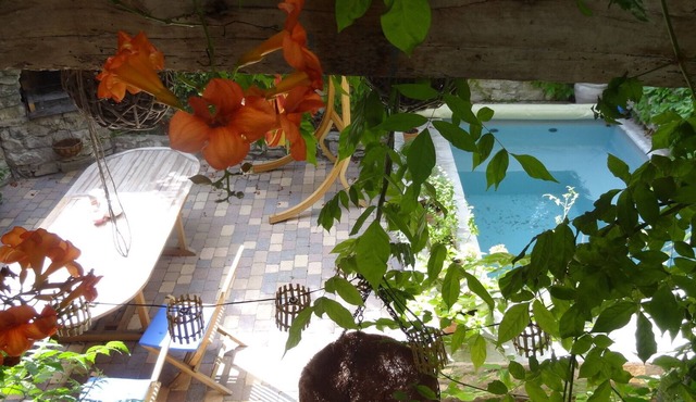 large house of village between sea and mountains