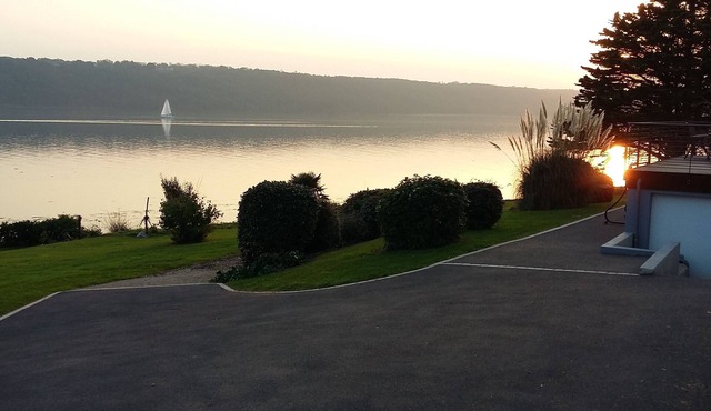 Large house feet in the water