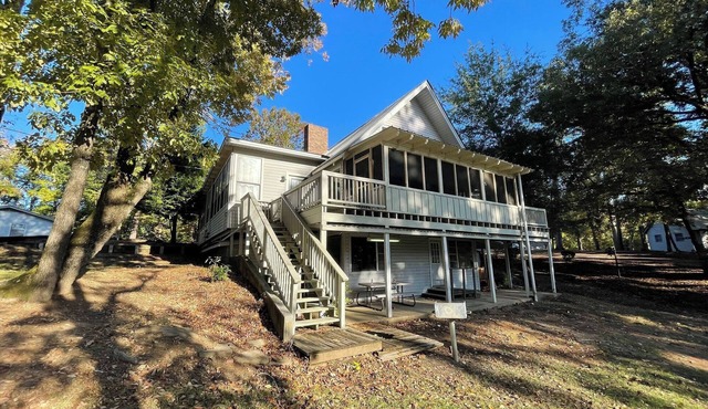 Large Lake-Area Cabin with Vaulted Great Room, Fireplace & Covered Porches