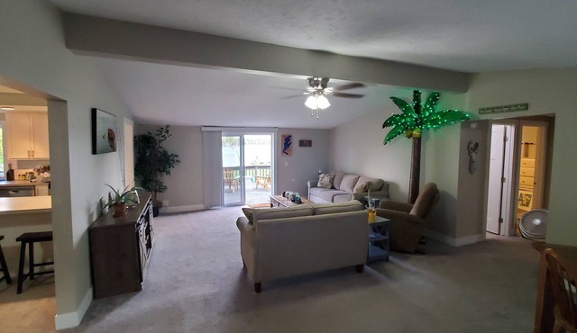 Large lake house with Beach side Tiki BAR