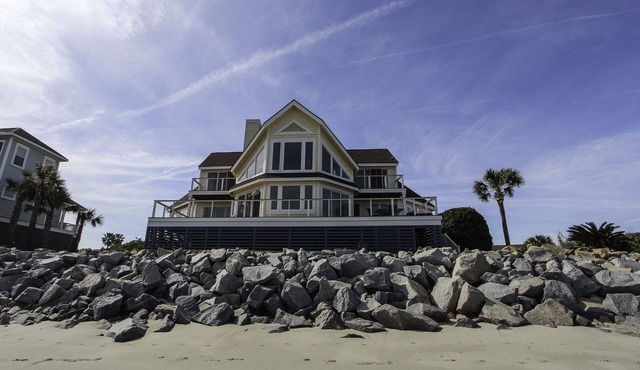 Large, newly renovated oceanfront home with superb views of Breach Inlet