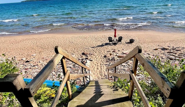 Large, One Bedroom Walk-out Apartment on Lake Superior near Munising & Marquette