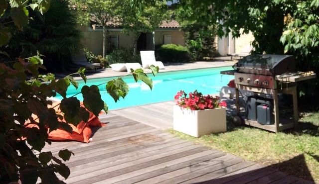 Large stone house with swimming pool