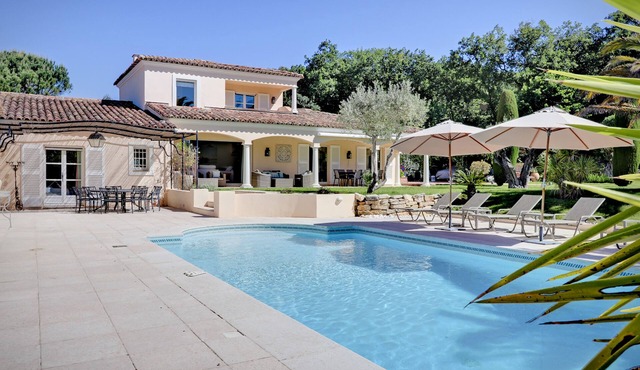 Large Villa with views up to the Village of Gassin. Close to St Tropez.