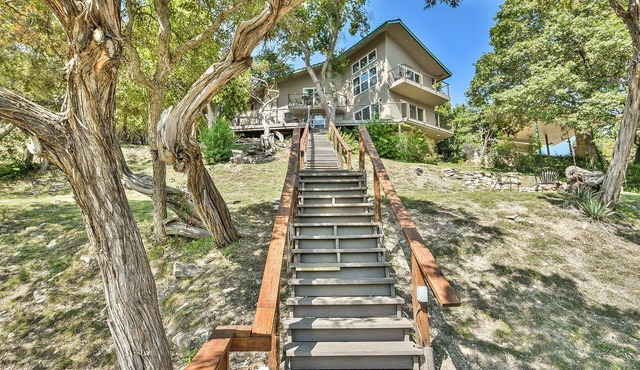 Large waterfront home with many outdoor and indoor activies.