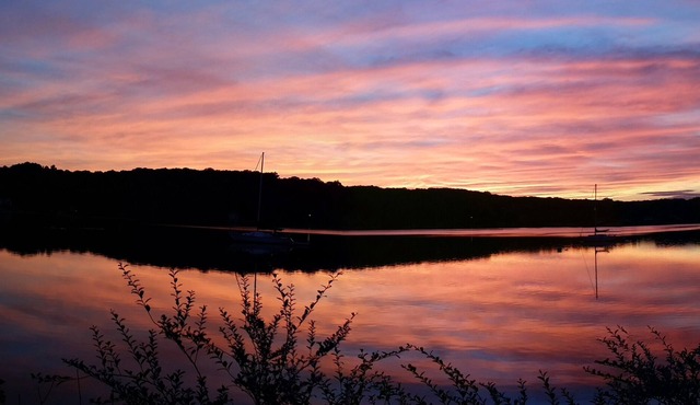 Large Waterfront Mystic Two Bedroom with Pretty Yard