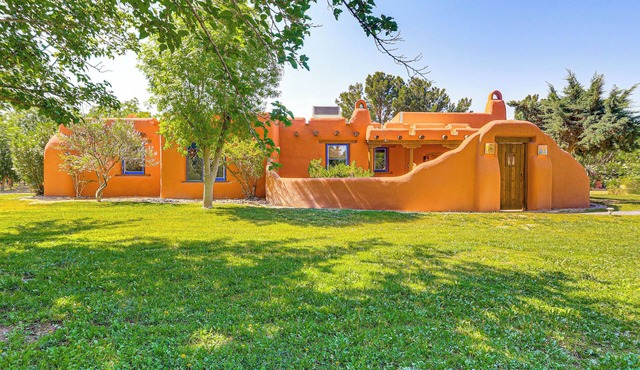Las Cruces Santa Fe-Style Adobe Home on 6 Acres!