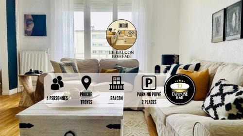 Le Balcon Bohème - Troyes à pied et Parking