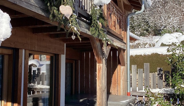 LE CHALET DU PIC :PRIVATE SPA.mountain views and Mt Blanc.near Les Gets and Samoens.