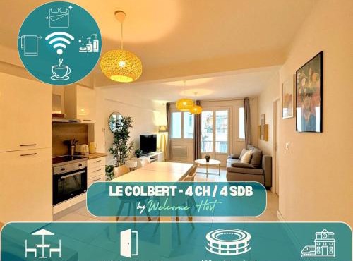 Le Colbert, spacieux, 4 chambres, 4 salles de bain