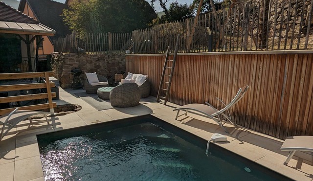 Le Cottage *, 4-bedroom house in the heart of the historic center of Kaysersberg, with parking facilities.