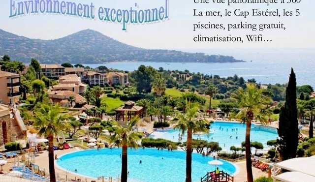 Le Hameau Cap Esterel sea view, swimming pools, air-conditioned, sleeps 4, free parking