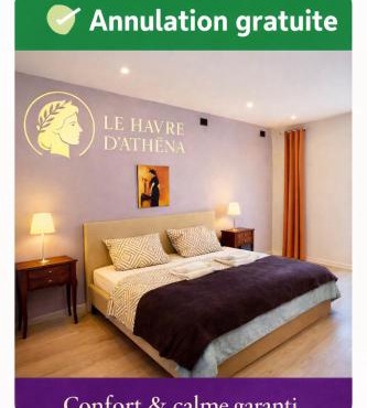 LE HAVRE D'ATHENA - Grand appart, jardin privé, abri vélos & accès rapide A61