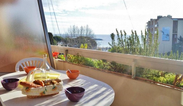 Le Lavandou : T2 avec 4 couchages, terrasse, parking en option, animaux admis - FR-1-251-212