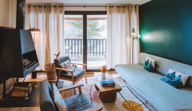 Le Nid de l'Arbizon, chalet cosy 8 pers. avec cheminée et terrasse.