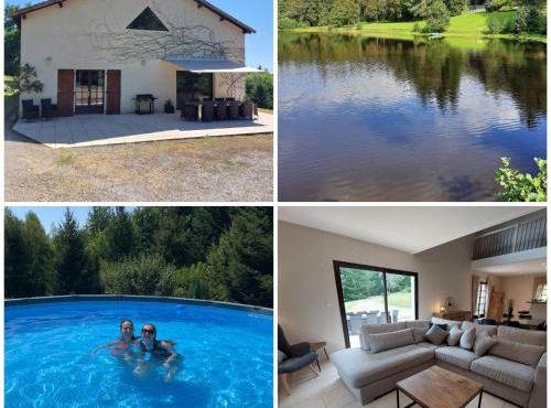 "Le petit bonheur" Gîte van 4 tot 12 personen met privé vijver van 2Ha