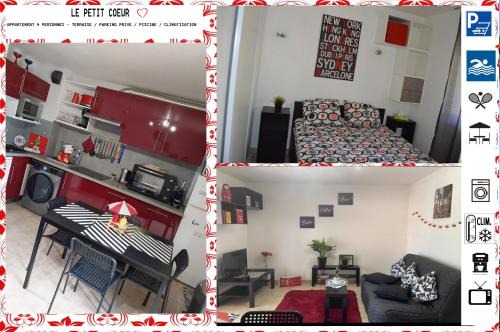 Le Petit Coeur à Canet - Superbe T2 piscine, tennis, climatisation, parking privé