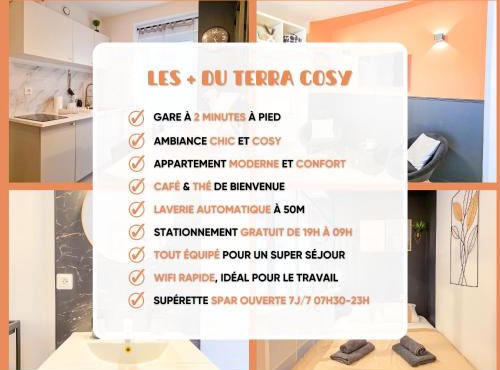 Le Terra Cosy - Élégant, Chaleureux & 50m Gare