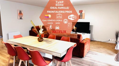 Le Terracotta cocon moderne à 2 pas de la Gare ligne directe GENÈVE-LYON-PARIS