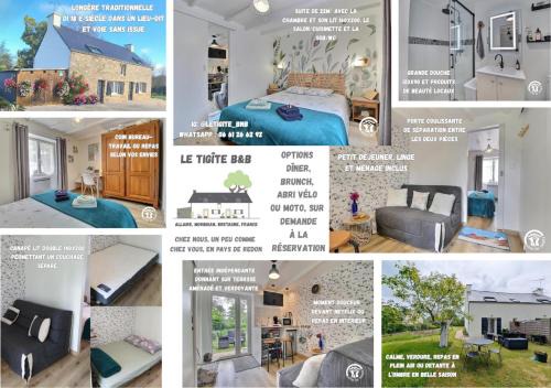 Le Tigîte B&B - entrée privée, petit déj-linge-ménage inclus, options repas, 2 espaces nuit séparés, 1 à 4 personnes