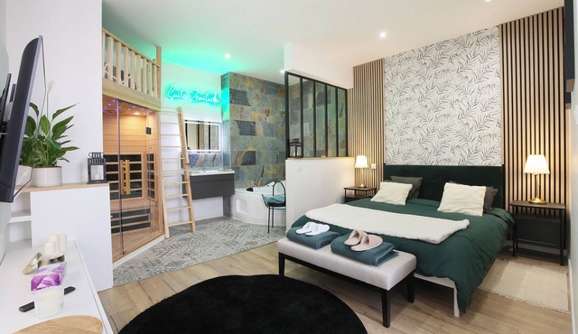 Le Zénitude-Spa-Sauna-QueenSideBed-Netfkix