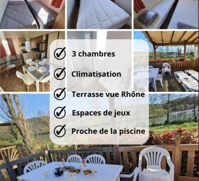 Les flots de Condrieu - VIA -RHÔNA -8 pers, et vue sur Rhône-BBQ