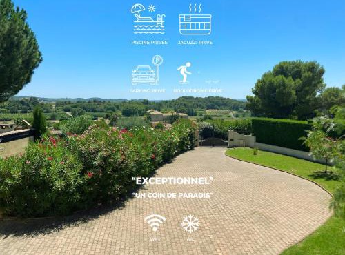 Les Hauts de la Pinède - Villa avec Piscine, Jacuzzi et Boulodrome privatifs